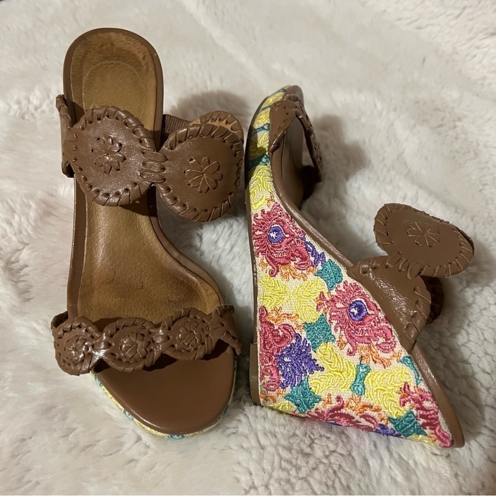 Jack Rogers Livvy embroidered wedges - Picture 3 of 9